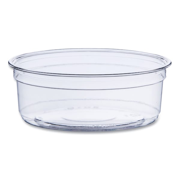 Bare Eco-Forward RPET Deli Containers, ProPlanet Seal, 8 oz, 4.6" Dia x 1.8"H, Clear, Plastic, PK500
